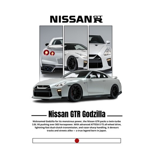 Affiche automobile nissan gtr - affiche,