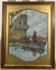 Auguste LEROUX (1871-1954) Ecole Française XIX-XXe Bateau en Mer Corsaire Pirate