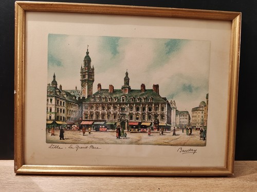 Gravure signé barday lille - lille, la