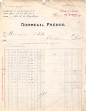 1317    1922 FACTURE DORMEUIL