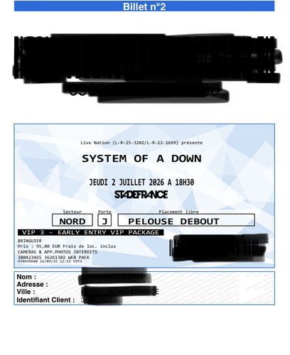 Billets concert system a - system,