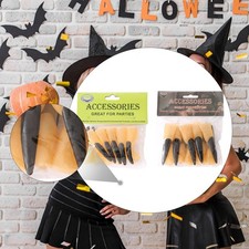 Lot de 10 faux ongles en forme de doigts sorcière pour bar, mascarade,