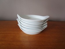 6 CASSOLETTES  / RAMEQUINS   BLANCS EN PORCELAINE A FEU FRANCE