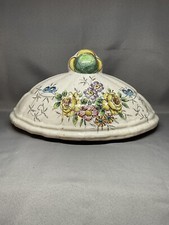 COUVERCLE DE FONTAINE TERRE CUITE ÉMAILLÉE , CERAMIQUE FRANÇAISE, FIN XIX eme .