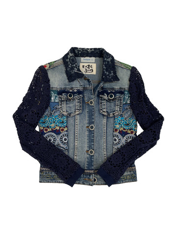Veste jean brodée - brodée, desigual