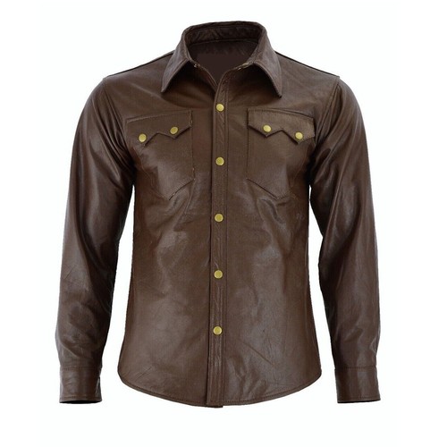 Marron cuir classique homme - marron,