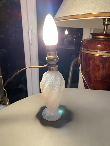 Ancien pied lampe verre - pied, en