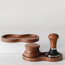 Tamper à café support noyer noyer distributeur expresso cafetière outil