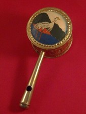 Ancien rare jouet hochet tôle peinte 1880 - 1900 Aigrette oiseau grue héron CR ?