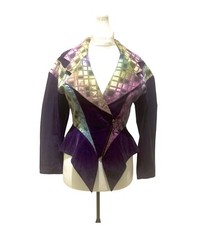 80s Caché Vintage Rainbow Purple Zipped Jacket Sz M