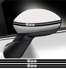 2 X BANDES RETROVISEUR POUR FIAT 500 RACING 35cmX1,2cm AUTOCOLLANT STICKER FA122
