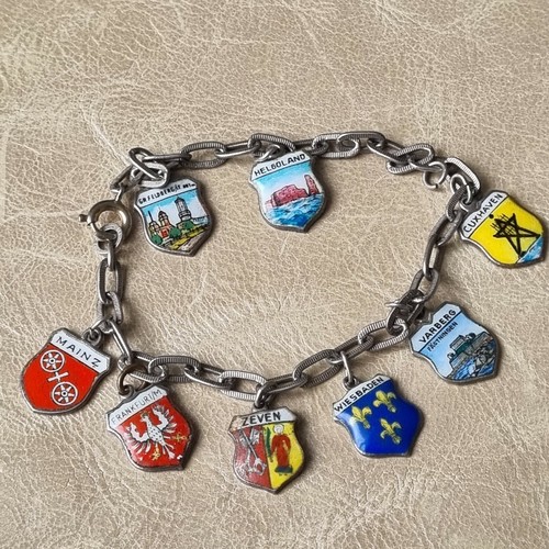 Bracelet vintage argent - vintage, email