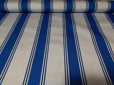Toile transat store rayures bleues vendue au mètre largeur 120 cm