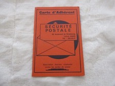 VIEUX PAPIER ANCIENNE CARTE D'ADHERENT SECURITE POSTALE 1975