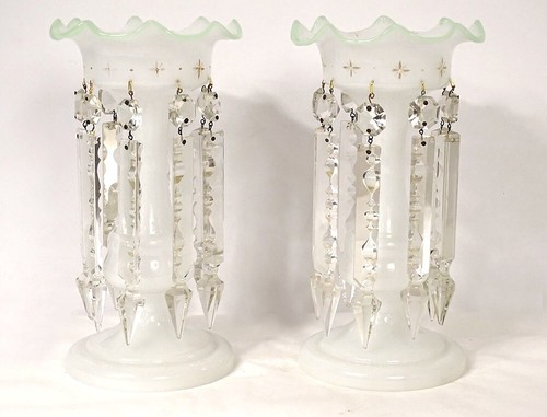 Paire porte ananas - porte-ananas, opaline