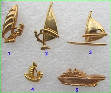 pin's Doré Bateau Boat Voilier Planche à voile Navire Sailboat  au choix #A2