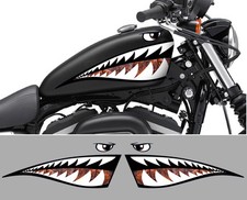 2 X DENTS REQUIN SHARK CHOPPER RAT'S 50cm AUTOCOLLANT STICKER MOTO BIKER SA153