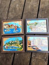 Lot Très joli tableau représentant la nature,Carte postale en liège, peinte 