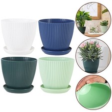 Pot de fleurs rayé vertical