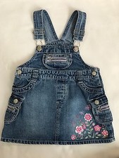Bongo Adorable Baby Girl 18 Months Denim Embellished Overall Skirt