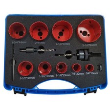 COFFRET DE 9 SCIE-CLOCHES BI-METAL POUR ELECTRICIENS ET PLOMBIERS DE 19 à 64 mm