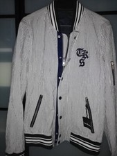 BLOUSON NEUF THE KOOPLES SPORT TAILLE M COULEUR BLANC RAYURES FINE GRISE