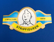 HERGÉ TINTIN BAGUE DE CIGARE ROYAL FLUSH STRIPPFIGUREN BLEU / OR