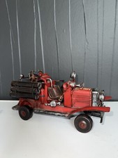 Camion de pompier Ancien en Métal ROUGE Vintage / Ancienne Voiture, Véhicule