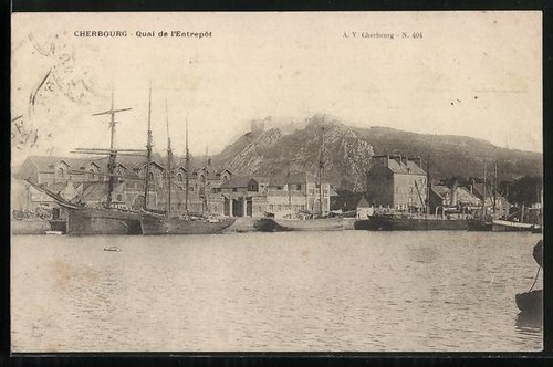 Cpa cherbourg quai - cpa, de