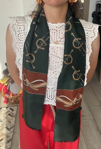 Foulard long soie motif - foulard,