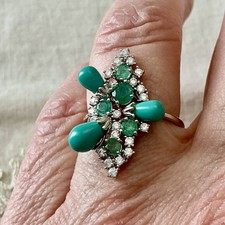 Ancienne bague blanc - ancienne, or