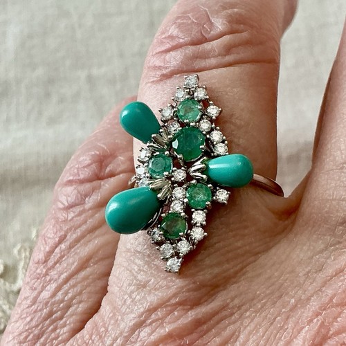 Ancienne bague blanc - , or