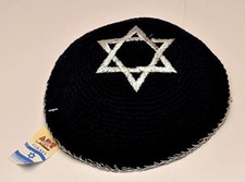 Kippa Magen David brodée