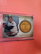 2013 Topps Hank Aaron Milwaukee Braves #BF-HA Baseball Card MEDALLION!!!