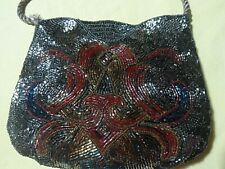 sac  ancien  petites perle  de  couleurs** 1920 soirée ceremonie 