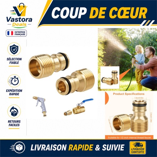 Raccord rapide robinet laiton - raccord,