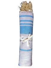 DRAP DE PLAGE, FOUTA. 100x200cm. NEUVE, RAYURES VIOLET BLEU. 100 % COTON