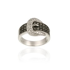 925 Argent Diamant Noir Accent