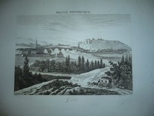 GRAVURE VILLE DE GIVET 1890