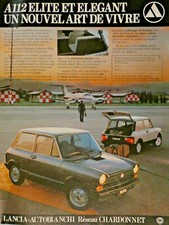 PUBLICITÉ DE PRESSE 1980 LANCIA AUTOBIANCHI A 112 RÉSEAU CHARDONNET 