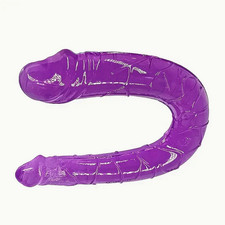 Gode ​​violet double pénétration vaginale anale jouet flexible neuf sextoys