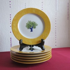 6 assiettes à dessert en porcelaine de limoges Guy Degrenne ouliveiro  Ø 20 cm