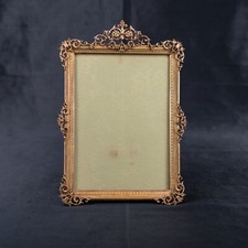 Stunning Antique French Photo Frame Bronze and Glass Empire Style Royal Lilies