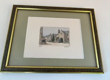 Gravure village breton signé