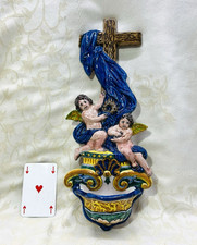 ANTOINE MONTAGNON HOLY WATER FONT BENITIER FAIENCE CENTRE NEVERS NIEVRE 19EME