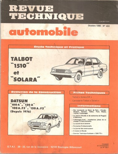 Revue technique automobile 404 - revue,