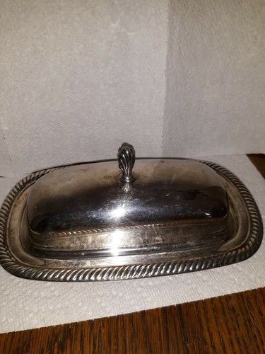 Vintage butter dish glass - dish, w/