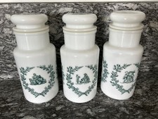 Anciens Pots En Opale D’Italie - Cuisine Épices Rangement Vintage