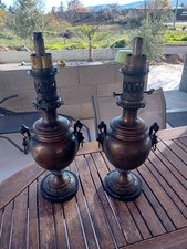 Paire De Lampes À Huile Napoléon III Bronze /marbre et Regule/LHJ paris 