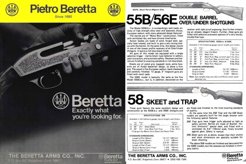 Beretta 1977 arms - shotguns, and